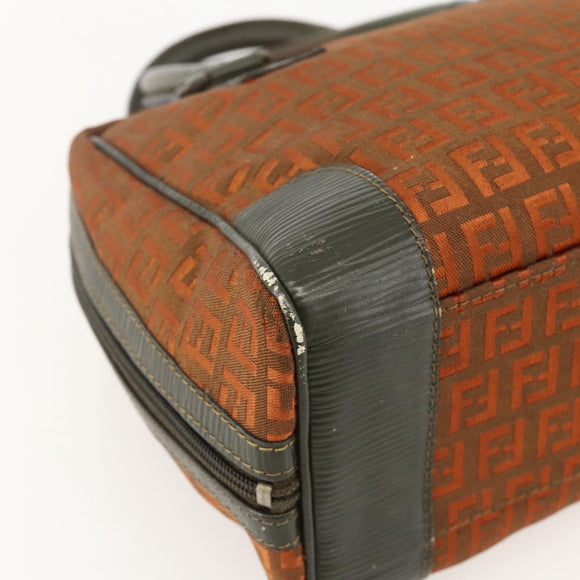 FENDI Zucchino Canvas Hand Bag Brown Auth 175160
