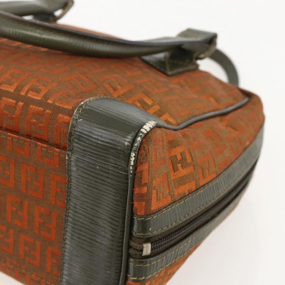 FENDI Zucchino Canvas Hand Bag Brown Auth 175160
