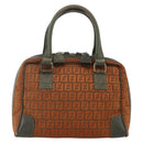 FENDI Zucchino Canvas Hand Bag Brown Auth 175160-13