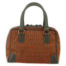 FENDI Zucchino Canvas Hand Bag Brown Auth 175160-2