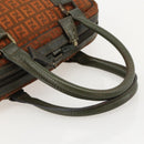 FENDI Zucchino Canvas Hand Bag Brown Auth 175160-7