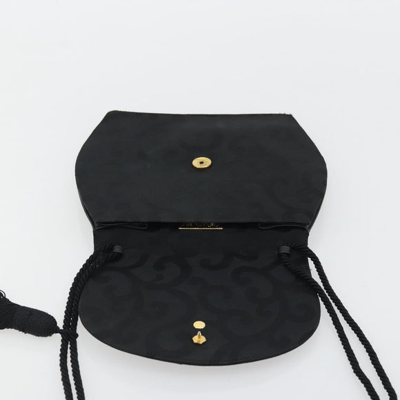 SAINT LAURENT Shoulder Bag Nylon Black Gold Auth 175161