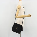 SAINT LAURENT Shoulder Bag Nylon Black Gold Auth 175161-23