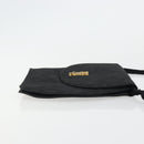 SAINT LAURENT Shoulder Bag Nylon Black Gold Auth 175161-3