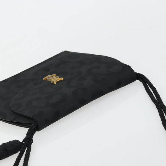 SAINT LAURENT Shoulder Bag Nylon Black Gold Auth 175161