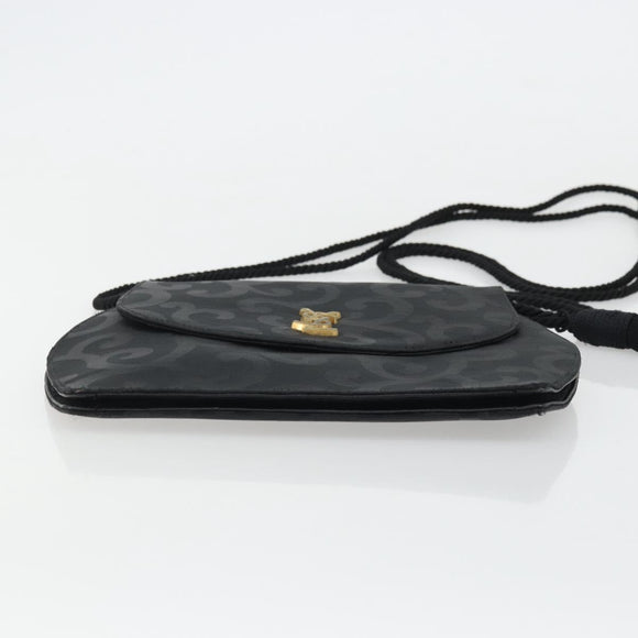SAINT LAURENT Shoulder Bag Nylon Black Gold Auth 175161