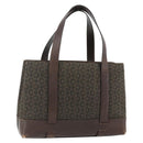 CELINE C Macadam Canvas Hand Bag Brown Gold Auth 175163-1