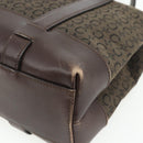 CELINE C Macadam Canvas Hand Bag Brown Gold Auth 175163-15