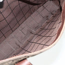CELINE C Macadam Canvas Hand Bag Brown Gold Auth 175163-11