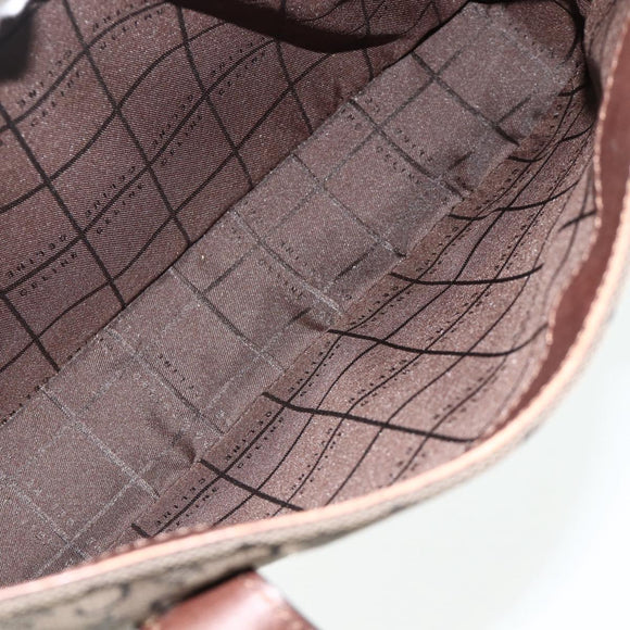 CELINE C Macadam Canvas Hand Bag Brown Gold Auth 175163