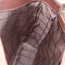 CELINE C Macadam Canvas Hand Bag Brown Gold Auth 175163-18