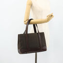 CELINE C Macadam Canvas Hand Bag Brown Gold Auth 175163-22