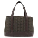 CELINE C Macadam Canvas Hand Bag Brown Gold Auth 175163-2