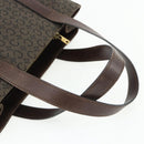 CELINE C Macadam Canvas Hand Bag Brown Gold Auth 175163-7