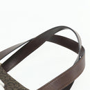 CELINE C Macadam Canvas Hand Bag Brown Gold Auth 175163-8