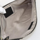 BURBERRY Clutch Bag Leather Canvas Beige Gold Auth 175167A-10