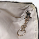 BURBERRY Clutch Bag Leather Canvas Beige Gold Auth 175167A-11