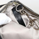 BURBERRY Clutch Bag Leather Canvas Beige Gold Auth 175167A-12