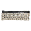BURBERRY Clutch Bag Leather Canvas Beige Gold Auth 175167A-2
