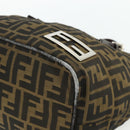 FENDI Zucca Canvas Hand Bag Black Brown Auth 175169-10