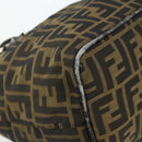 FENDI Zucca Canvas Hand Bag Black Brown Auth 175169-11