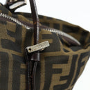 FENDI Zucca Canvas Hand Bag Black Brown Auth 175169-15