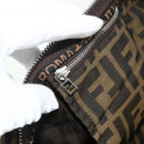 FENDI Zucca Canvas Hand Bag Black Brown Auth 175169-20