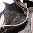 FENDI Zucca Canvas Hand Bag Black Brown Auth 175169-21