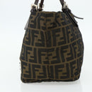 FENDI Zucca Canvas Hand Bag Black Brown Auth 175169-5