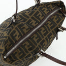 FENDI Zucca Canvas Hand Bag Black Brown Auth 175169-6