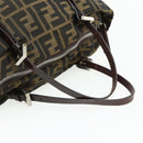 FENDI Zucca Canvas Hand Bag Black Brown Auth 175169-7