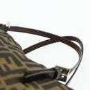 FENDI Zucca Canvas Hand Bag Black Brown Auth 175169-8