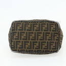 FENDI Zucca Canvas Hand Bag Black Brown Auth 175169-9