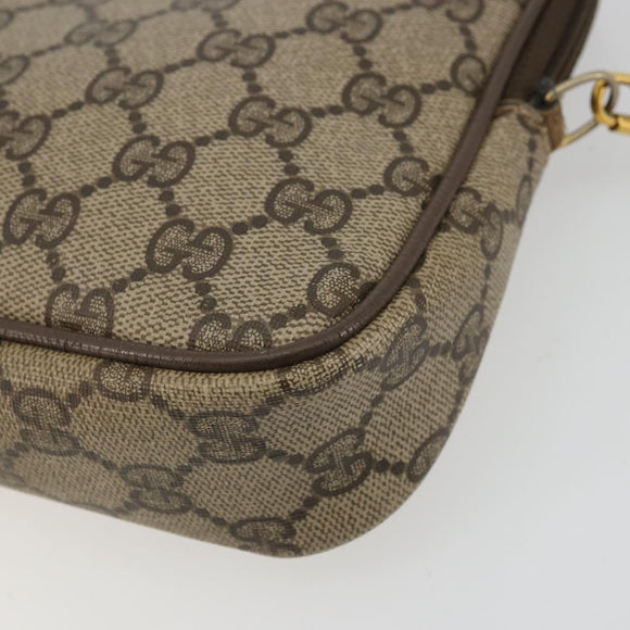 GUCCI GG Supreme Shoulder Bag PVC Beige Gold 97 02 068 Auth 175170