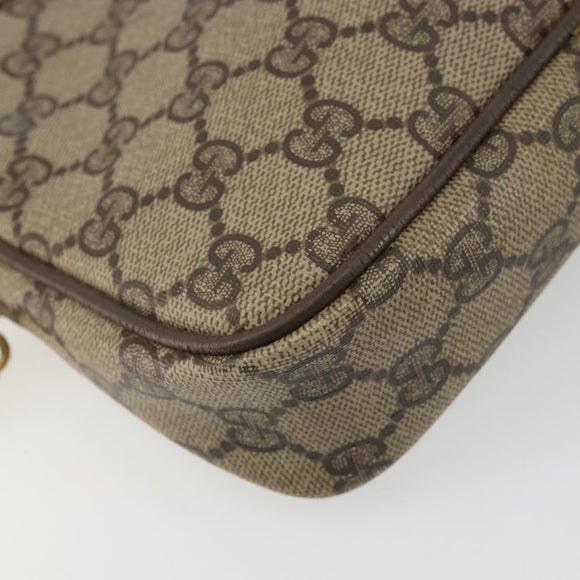 GUCCI GG Supreme Shoulder Bag PVC Beige Gold 97 02 068 Auth 175170