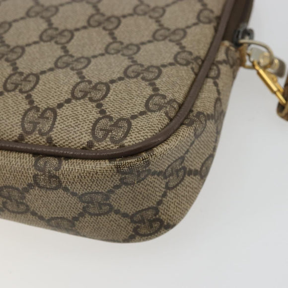 GUCCI GG Supreme Shoulder Bag PVC Beige Gold 97 02 068 Auth 175170