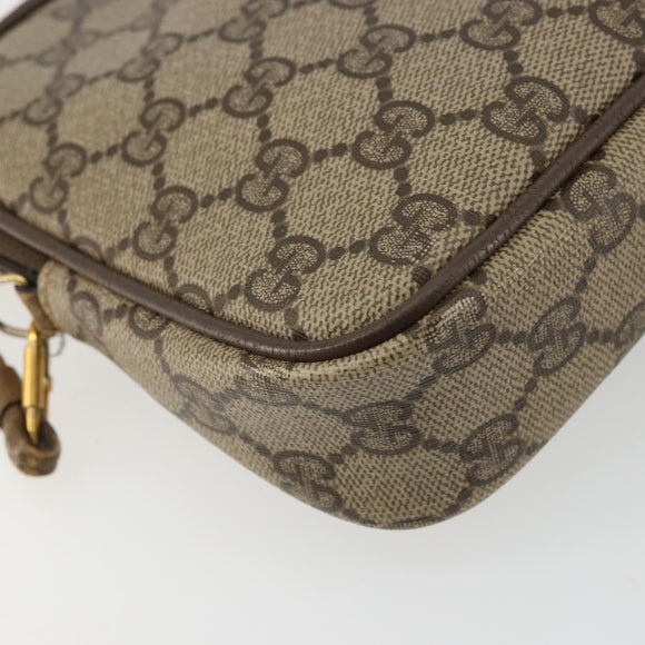 GUCCI GG Supreme Shoulder Bag PVC Beige Gold 97 02 068 Auth 175170