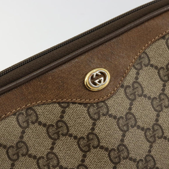GUCCI GG Supreme Shoulder Bag PVC Beige Gold 97 02 068 Auth 175170