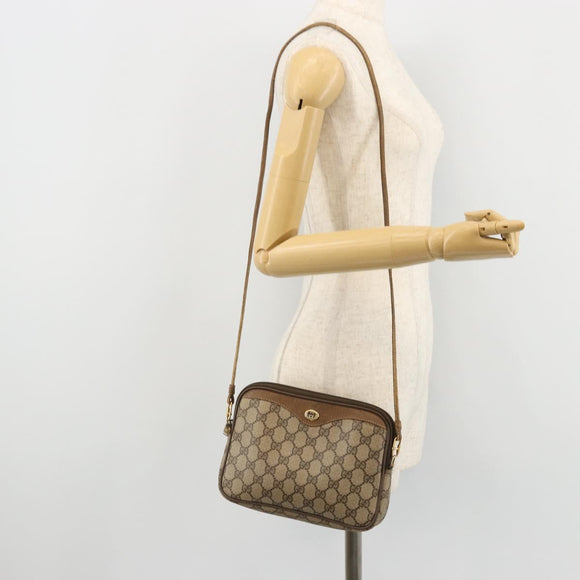 GUCCI GG Supreme Shoulder Bag PVC Beige Gold 97 02 068 Auth 175170