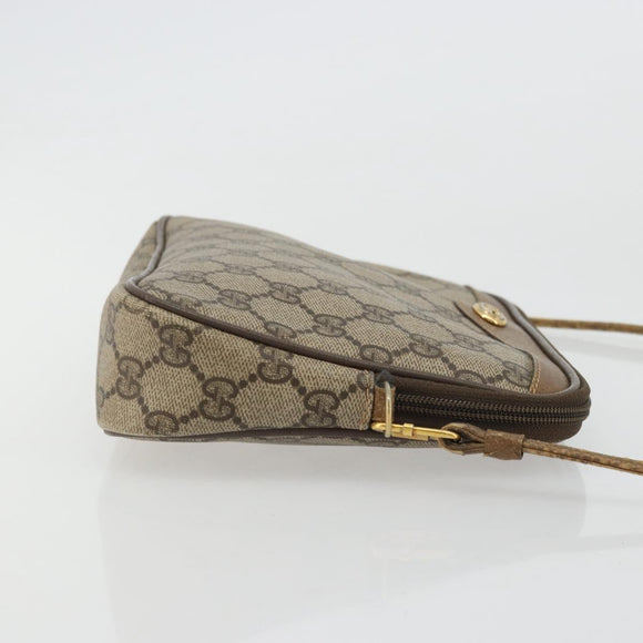 GUCCI GG Supreme Shoulder Bag PVC Beige Gold 97 02 068 Auth 175170