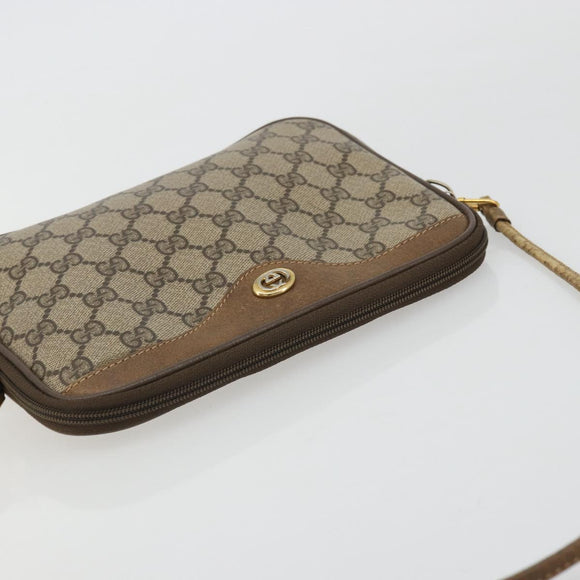 GUCCI GG Supreme Shoulder Bag PVC Beige Gold 97 02 068 Auth 175170