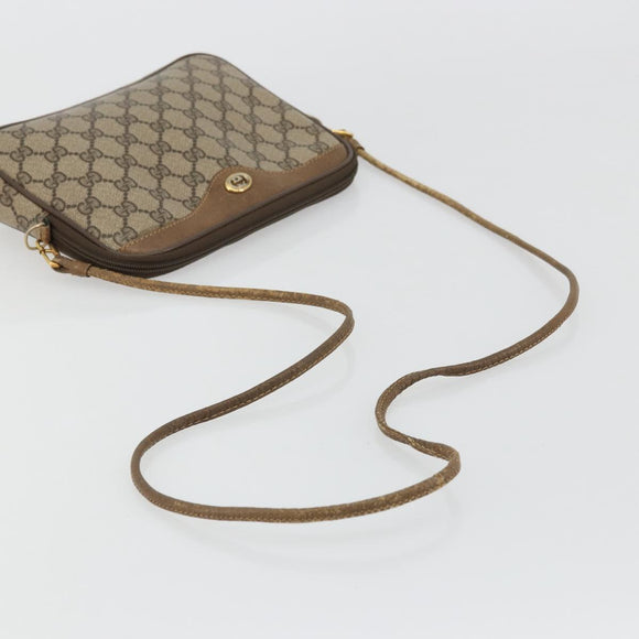 GUCCI GG Supreme Shoulder Bag PVC Beige Gold 97 02 068 Auth 175170