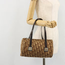 Christian Dior Trotter Canvas Hand Bag Gold Brown Auth 175171-20