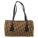 Christian Dior Trotter Canvas Hand Bag Gold Brown Auth 175171-2