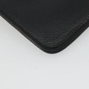 Christian Dior Chain Shoulder Bag Leather Black Gold Auth 175172-13