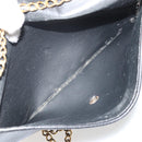 Christian Dior Chain Shoulder Bag Leather Black Gold Auth 175172-17