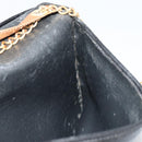 Christian Dior Chain Shoulder Bag Leather Black Gold Auth 175172-18