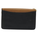 Christian Dior Chain Shoulder Bag Leather Black Gold Auth 175172-3