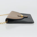 Christian Dior Chain Shoulder Bag Leather Black Gold Auth 175172-5