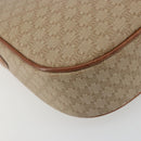 CELINE Macadam Canvas Shoulder Bag PVC Beige Gold Auth 175173-15
